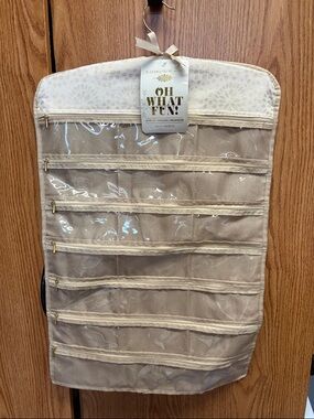 Raymond Waites "Oh What Fun!" Double sided Hanging Jewelry Organizer - Cream